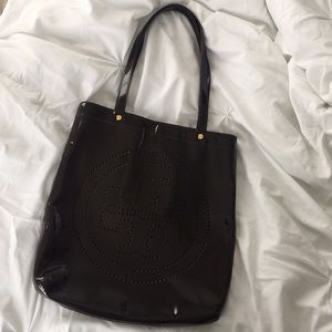Tory Burch Brown Patten Leather Bag